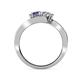 4 - Eleni Iolite and Diamond with Side Diamonds Bypass Ring 