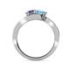 4 - Eleni Iolite and Blue Topaz with Side Diamonds Bypass Ring 