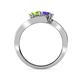 4 - Eleni Peridot and Iolite with Side Diamonds Bypass Ring 