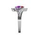 5 - Eleni Rhodolite Garnet and Amethyst with Side Diamonds Bypass Ring 