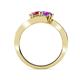 4 - Eleni Rhodolite Garnet and Amethyst with Side Diamonds Bypass Ring 