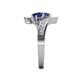 5 - Eleni Blue Sapphire with Side Diamonds Bypass Ring 