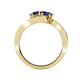 4 - Eleni Blue Sapphire with Side Diamonds Bypass Ring 