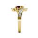 5 - Eleni Citrine and Red Garnet with Side Diamonds Bypass Ring 