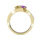4 - Eleni Citrine and Amethyst with Side Diamonds Bypass Ring 