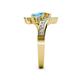 5 - Eleni Citrine and Blue Topaz with Side Diamonds Bypass Ring 