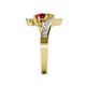 5 - Eleni Citrine and Ruby with Side Diamonds Bypass Ring 