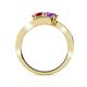 4 - Eleni Ruby and Amethyst with Side Diamonds Bypass Ring 