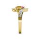 5 - Eleni Pink Tourmaline and Citrine with Side Diamonds Bypass Ring 