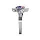 5 - Eleni Pink Tourmaline and Iolite with Side Diamonds Bypass Ring 