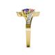 5 - Eleni Pink Tourmaline and Iolite with Side Diamonds Bypass Ring 