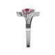 5 - Eleni Pink Tourmaline and Rhodolite Garnet with Side Diamonds Bypass Ring 