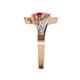 5 - Eleni Pink Tourmaline and Rhodolite Garnet with Side Diamonds Bypass Ring 