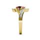 5 - Eleni Pink Tourmaline and Red Garnet with Side Diamonds Bypass Ring 