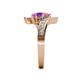 5 - Eleni Pink Tourmaline and Amethyst with Side Diamonds Bypass Ring 