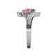 5 - Eleni Amethyst and Pink Tourmaline with Side Diamonds Bypass Ring 