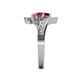 5 - Eleni Red and Rhodolite Garnet with Side Diamonds Bypass Ring 