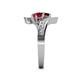 5 - Eleni Red Garnet and Ruby with Side Diamonds Bypass Ring 