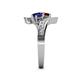 5 - Eleni Red Garnet and Blue Sapphire with Side Diamonds Bypass Ring 