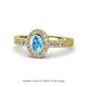 1 - Annabel Desire Oval Cut Blue Topaz and Diamond Halo Engagement Ring 