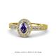 1 - Annabel Desire Oval Cut Iolite and Diamond Halo Engagement Ring 