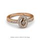 2 - Annabel Desire Oval Cut Smoky Quartz and Diamond Halo Engagement Ring 