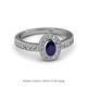 2 - Annabel Desire Oval Cut Blue Sapphire and Diamond Halo Engagement Ring 