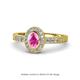 1 - Annabel Desire Oval Cut Pink Sapphire and Diamond Halo Engagement Ring 