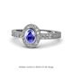 1 - Annabel Desire Oval Cut Tanzanite and Diamond Halo Engagement Ring 