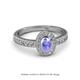 2 - Annabel Desire Oval Cut Tanzanite and Diamond Halo Engagement Ring 