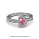 2 - Annabel Desire Oval Cut Rhodolite Garnet and Diamond Halo Engagement Ring 