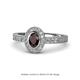 1 - Annabel Desire Oval Cut Red Garnet and Diamond Halo Engagement Ring 