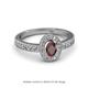 2 - Annabel Desire Oval Cut Red Garnet and Diamond Halo Engagement Ring 