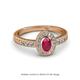 2 - Annabel Desire Oval Cut Ruby and Diamond Halo Engagement Ring 