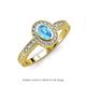 3 - Annabel Desire Oval Cut Blue Topaz and Diamond Halo Engagement Ring 