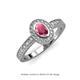 3 - Annabel Desire Oval Cut Rhodolite Garnet and Diamond Halo Engagement Ring 