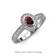 3 - Annabel Desire Oval Cut Red Garnet and Diamond Halo Engagement Ring 