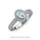 3 - Annabel Desire Oval Cut Aquamarine and Diamond Halo Engagement Ring 