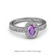 2 - Annabel Desire Oval Cut Amethyst and Diamond Halo Engagement Ring 