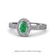 1 - Annabel Desire Oval Cut Emerald and Diamond Halo Engagement Ring 