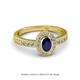 2 - Annabel Desire Oval Cut Blue Sapphire and Diamond Halo Engagement Ring 