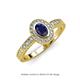 3 - Annabel Desire Oval Cut Blue Sapphire and Diamond Halo Engagement Ring 