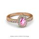 2 - Annabel Desire Oval Cut Pink Sapphire and Diamond Halo Engagement Ring 