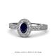 1 - Annabel Desire Oval Cut Blue Sapphire and Diamond Halo Engagement Ring 