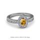 2 - Annabel Desire Oval Cut Citrine and Diamond Halo Engagement Ring 