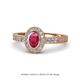 1 - Annabel Desire Oval Cut Ruby and Diamond Halo Engagement Ring 