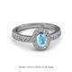 2 - Annabel Desire Oval Cut Blue Topaz and Diamond Halo Engagement Ring 