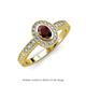 3 - Annabel Desire Oval Cut Red Garnet and Diamond Halo Engagement Ring 