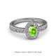 2 - Annabel Desire Oval Cut Peridot and Diamond Halo Engagement Ring 
