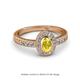 2 - Annabel Desire Oval Cut Yellow Sapphire and Diamond Halo Engagement Ring 